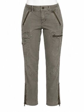 Size 8 Vintage Polo Ralph Lauren Women’s Cargo Utility Pants Gray Zip Pocket
